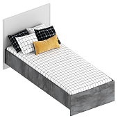 Кровать Лео-2 0.9 с настилом (Айрон рок/Софт айс)