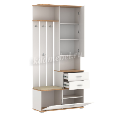 Прихожая Антре Комплектация-1 (Белый/Дуб золотой)