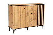 Комод Либерти 51.04 h=150 (Дуб вотан/Чёрный/Дуб вотан)