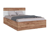 Кровать Вегас 1.6 с ортопедическим основанием (Дуб крафт табачный/Дуб крафт белый)