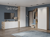 Стол-комод Правый (Дуб сонома светлый/Белый)