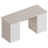 Стол письменный Лорэн 2-х тумбовый (Тефия/Софт айс)