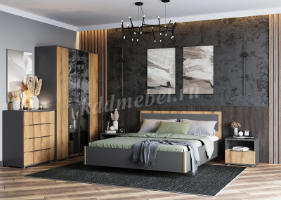 Шкаф Стил угловой (Темно-серый лофт/Дуб золотистый)