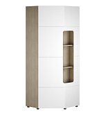 Шкаф угловой  Палермо-3-Ю с открытыми полками  ШК-017 (Ясень шимо светлый/Белый глянец) 