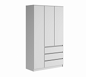 Шкаф 3-х дверный 3 ящ. Аванта (Белый шагрень)