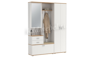 Прихожая Антре Комплектация-1 (Белый/Дуб вотан)