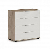 Комод Джулия (Дуб крафт серый/Белый глянец) 