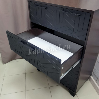 Комод Амстердам (Венге/Черный матовый)