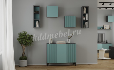 Шкаф навесной Сириния (Серый графит/Бриз)