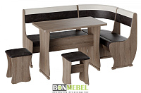 Кухонный уголок Уют -1 Универсал (Дуб сонома трюфель/Шоколад/Бежевый) к/з