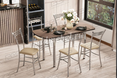 Стол обеденный ВВР раздвижной ЛДСП подстолье прямое (Камень темный) 