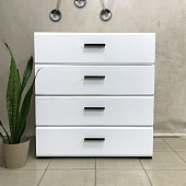 Комод Йорк 4 ящика (Белый жемчуг/Белый глянец)