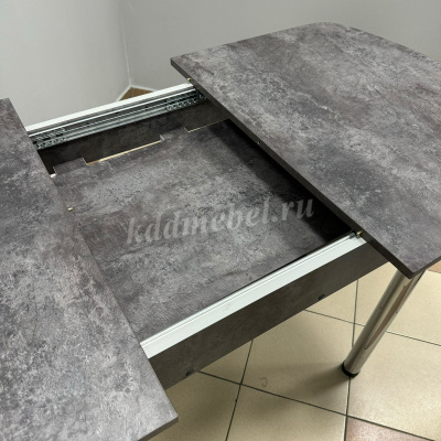 Стол обеденный ВВР раздвижной ЛДСП подстолье прямое (Камень темный) 