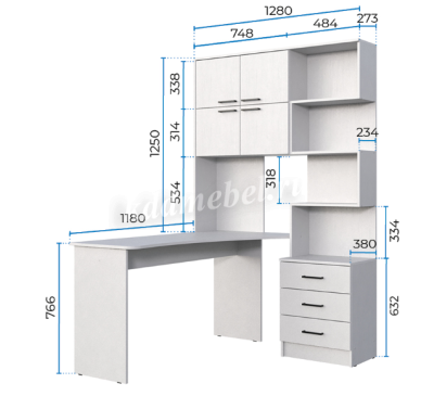 Стол компьютерный Брауни левый (Кашемир)