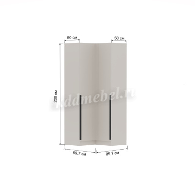 Шкаф угловой Мадрид прямой угол (Белый древесные поры/Ателье светлое)