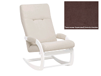 Кресло-качалка Leset Блисс (Белый/Ткань велюр Коричневый Antonio chocolate)