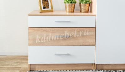 Комод Алёна 3 ящ (Дуб сонома/Белый)