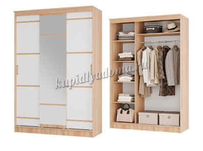 Шкаф-купе Сакура 1.5 (Дуб сонома/Белый)