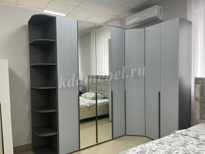 Стеллаж угловой Вита (Темно-серый лофт)