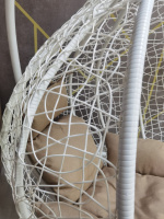 Кокон F-03 (Белый ротанг Бежевая подушка)-3