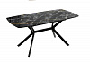 Стол обеденный Джерси раскладной (Мрамор черный/Черный)