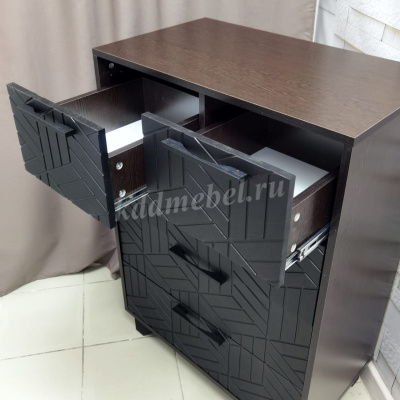 Комод Амстердам (Венге/Черный матовый)