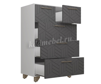 Комод Амстердам (Белый/Серый графит)