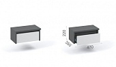 Тумба прикроватная Мишель (2 шт.) (Антрацит/Белый жемчуг)